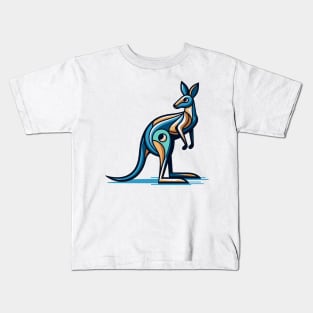 Pop art kangaroo illustration. cubism illustration of a kangaroo Kids T-Shirt